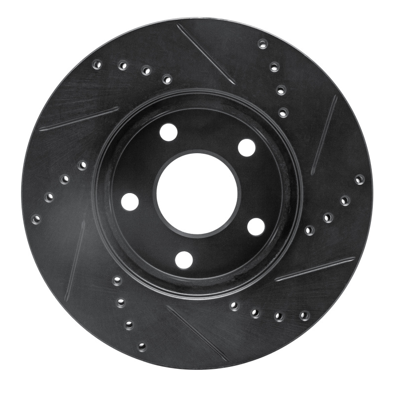 Chevrolet HHR Brake Rotor (1) - Front Left - R1 Concepts - Drilled & Slotted - Black - `06-`11